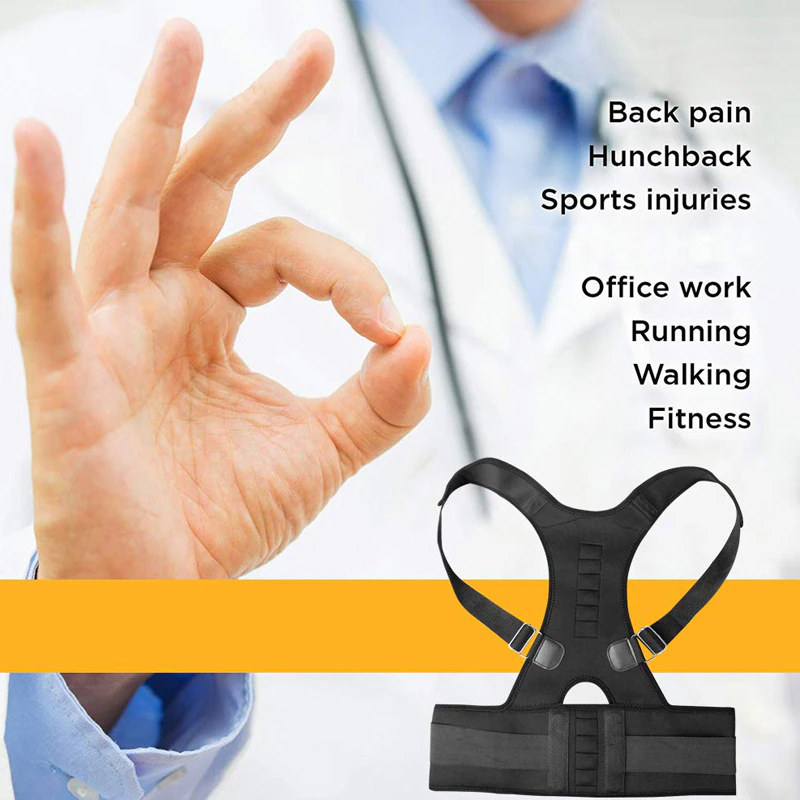 Posture Corrector Support Magnetic Back Shoulder Brace Belt Band