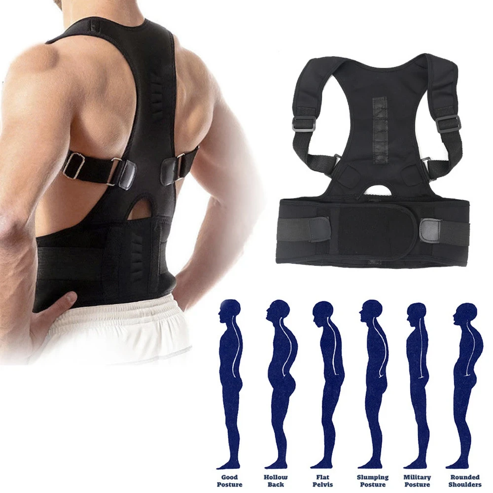 Posture Corrector Support Magnetic Back Shoulder Brace Belt Band