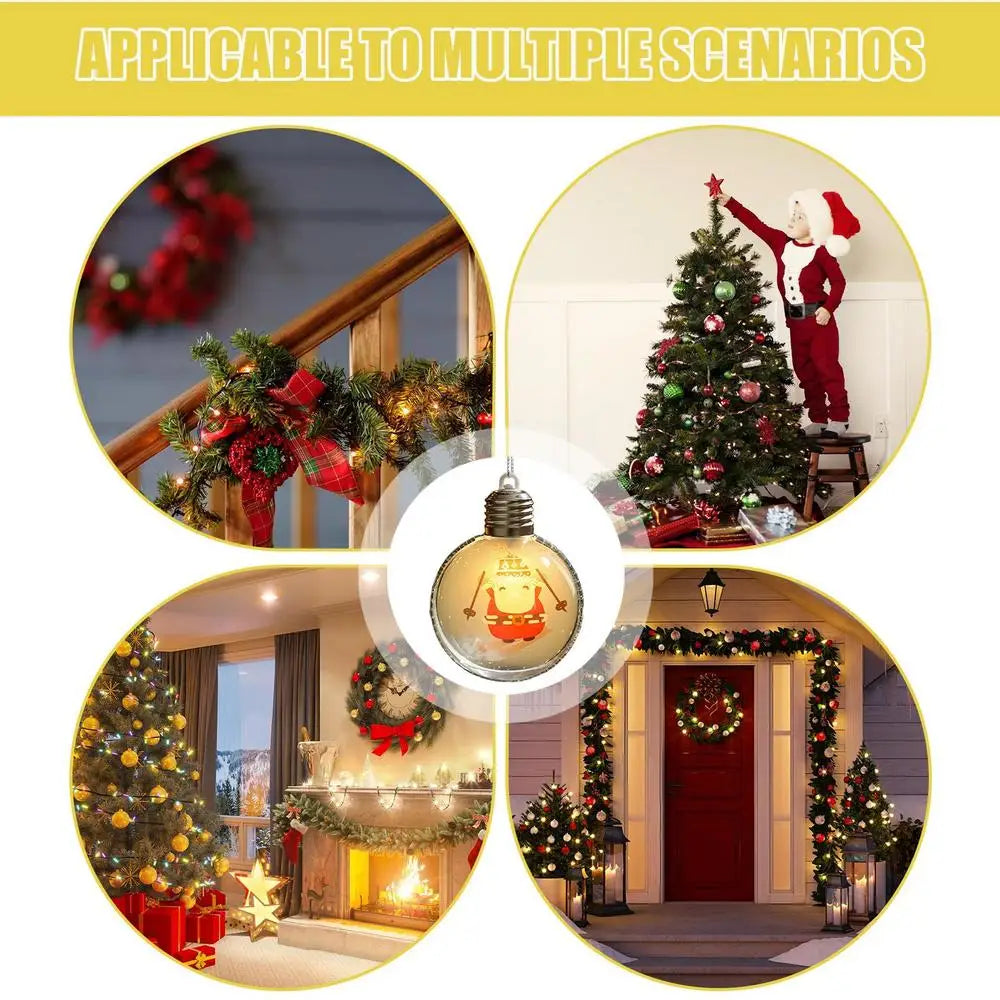 Christmas Transparent Ball Decoration 3.15 Inch Clear Christmas Ornaments Balls Warm Light Decorative Ball Christmas Tree