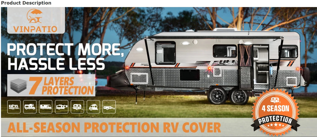 Travel Trailer RV Cover: 7 Layers Heavy Duty RV & Trailer Cover, Toy Hauler Cover r with 4 Tire Cover