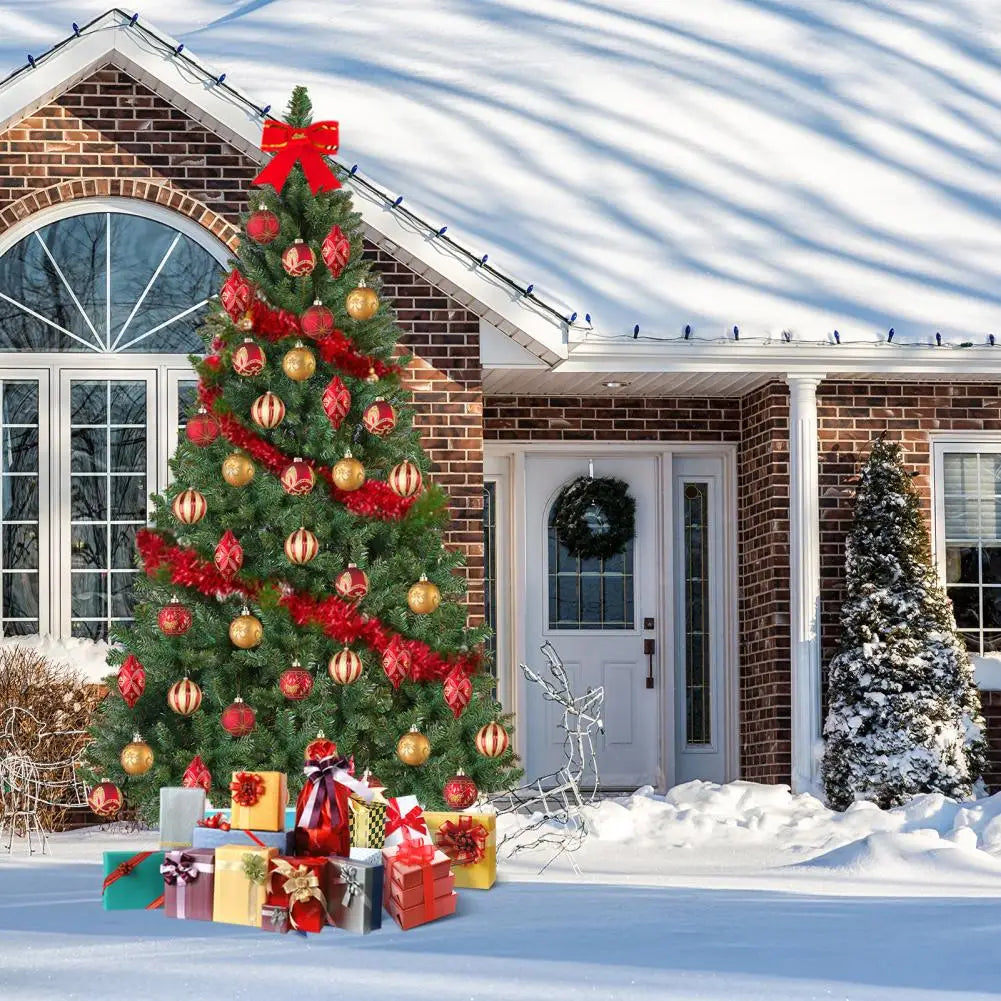 5FT Artificial Christmas Tree with Iron Base Christmas Holiday Pencil Tree with Thick Branch Tips Winter Party Christmas Decor