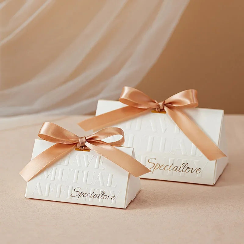 Special Love Gift Box with Ribbon for Wrapping Cookies and Candy Box Sweet Wishes Happy Wedding Party Decor Bridal Shower