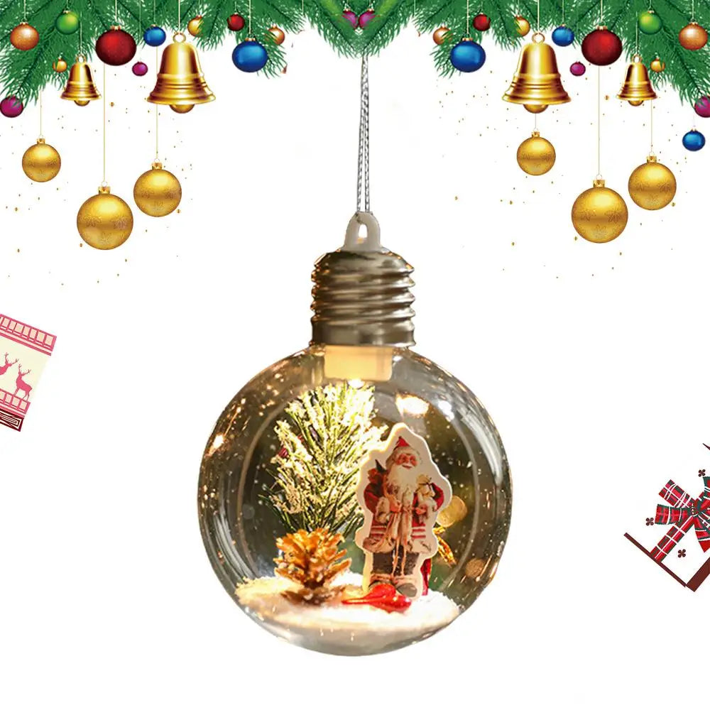 Christmas Transparent Ball Decoration 3.15 Inch Clear Christmas Ornaments Balls Warm Light Decorative Ball Christmas Tree