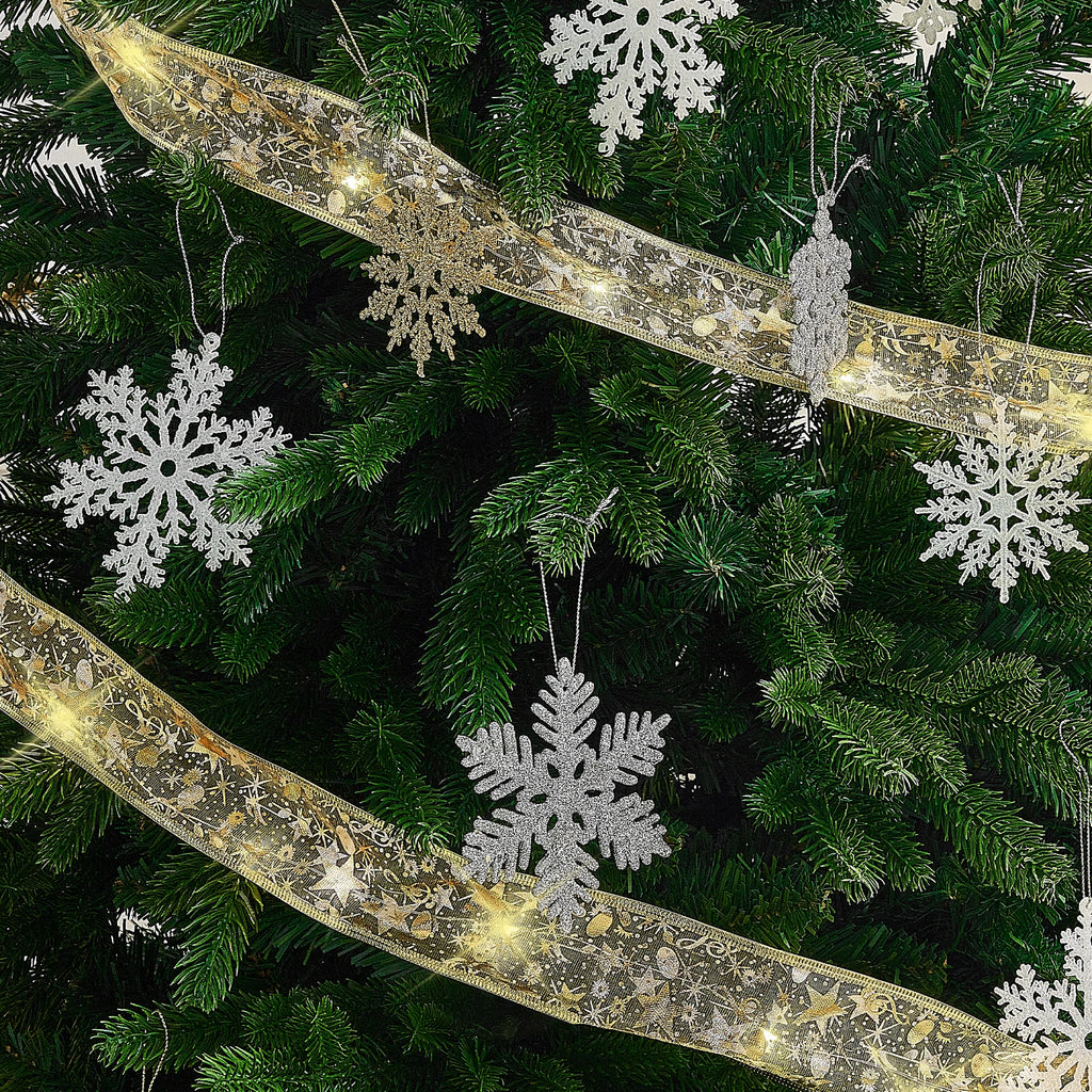 Christmas Tree Decorations String Lights 40ft 100 LED Lights Copper Wire Ribbon Lights for Party Wedding Holiday Battery Powered