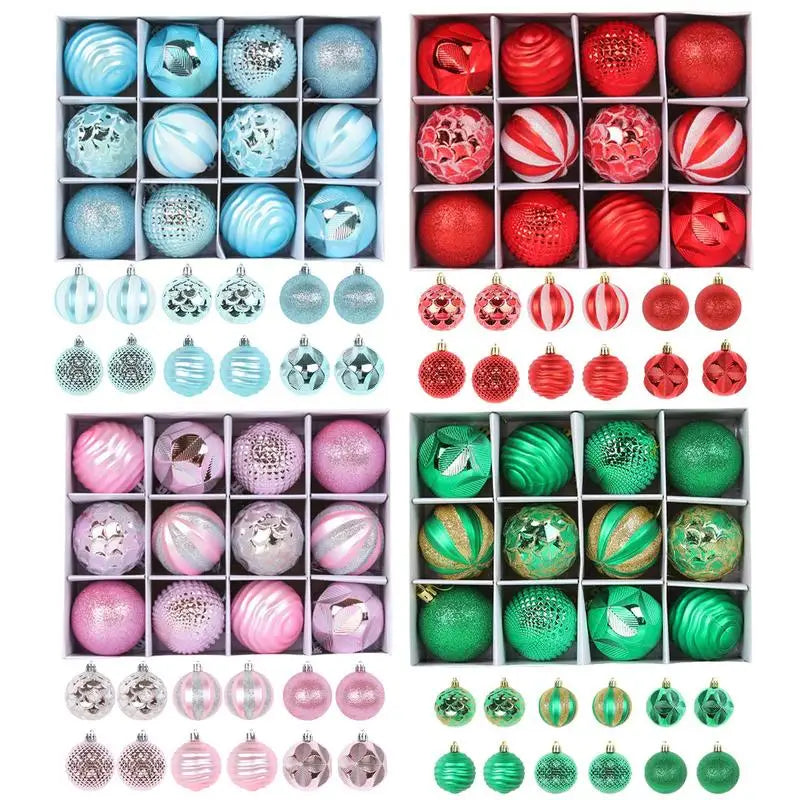 Colorful Balls 12pcs Christmas Tree Ball Set Decorative Ball Ornament Christmas Ornaments Set Classic Christmas Decorations