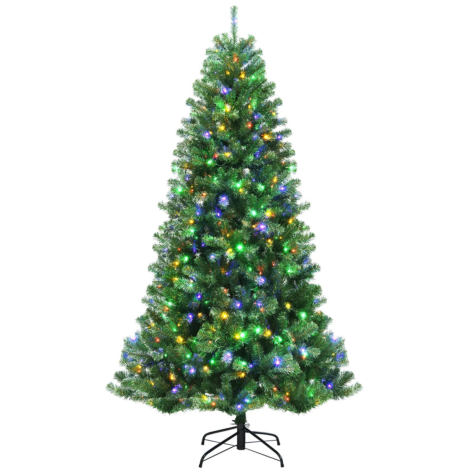 6/ 7/ 8ft Lightened Christmas Tree, Indoor Festival Decoration Faux Tree for Living Room, Dining Room