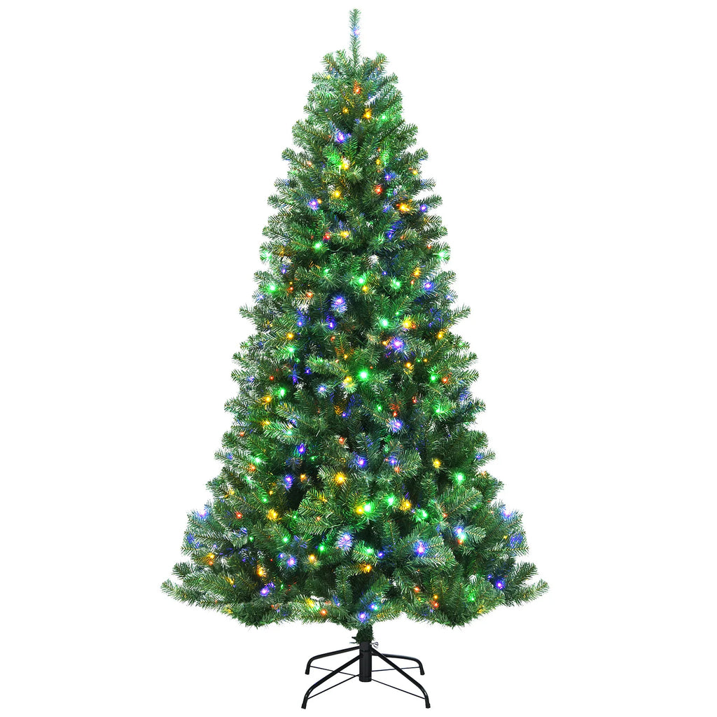 6/ 7/ 8ft Lightened Christmas Tree, Indoor Festival Decoration Faux Tree for Living Room, Dining Room