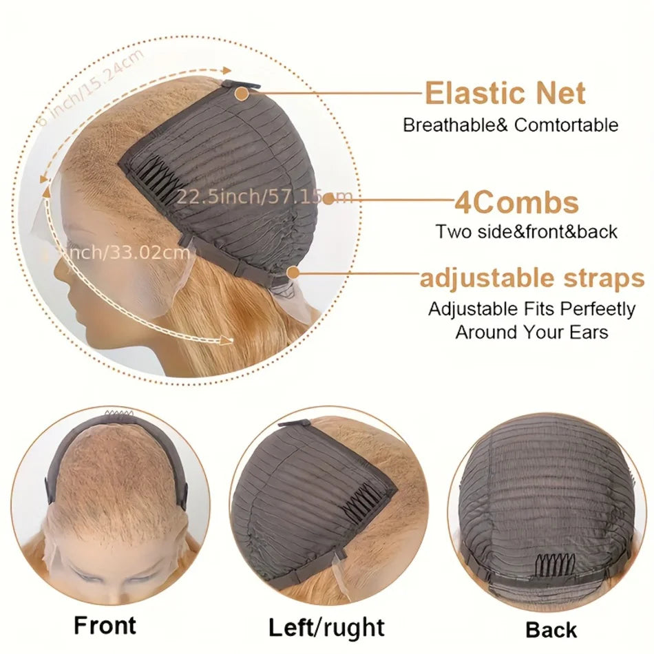 Deep Wave Honey Blonde Wig Human Hair 13X6 Lace Front Wig Curly Colored 27 Hd Lace Frontal Wig PrePlucked 250 Density 30 38 Inch