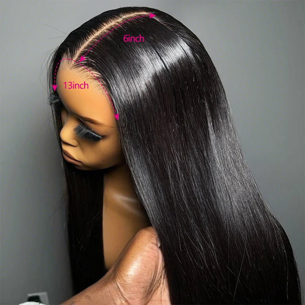 30Inch Straight Human Hair Wigs for Women 13x6 HD Transaparent Lace Frontal Wig Multi Parting Pre Plucked Indian Raw Hair Wig