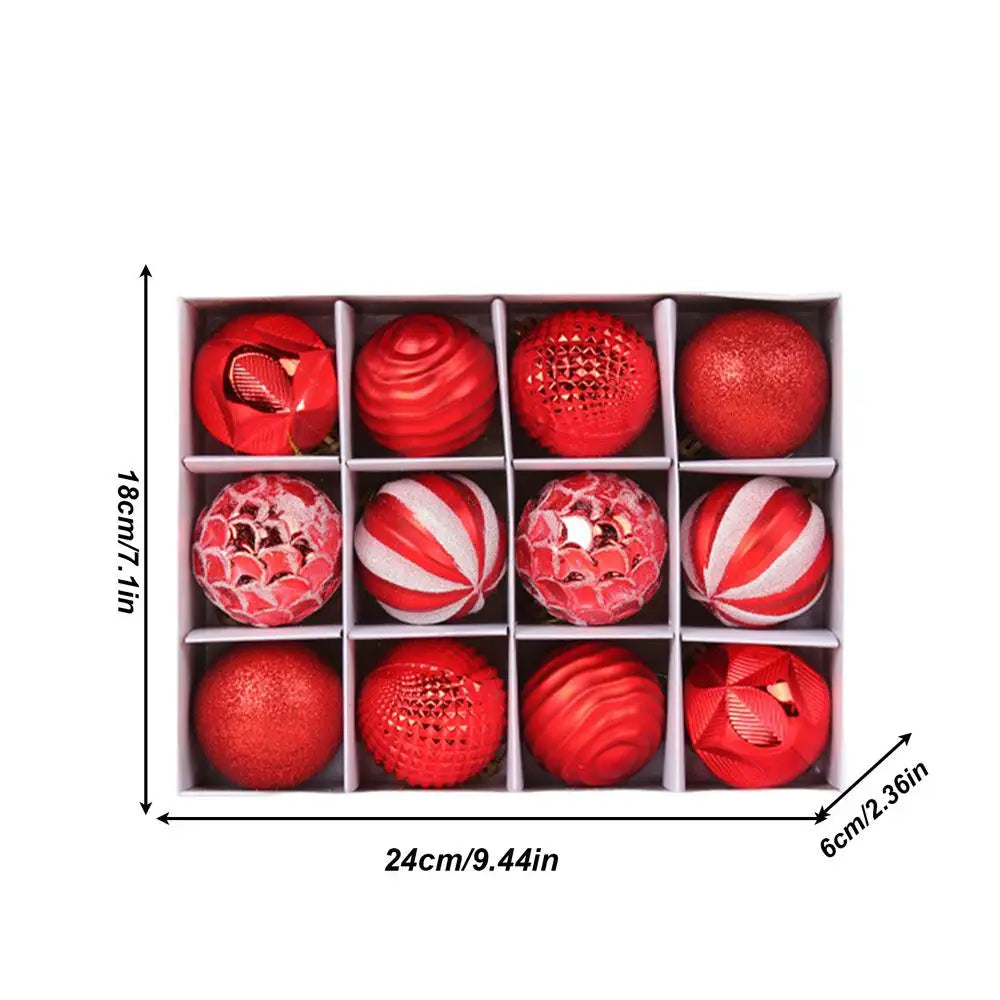 Colorful Balls 12pcs Christmas Tree Ball Set Decorative Ball Ornament Christmas Ornaments Set Classic Christmas Decorations