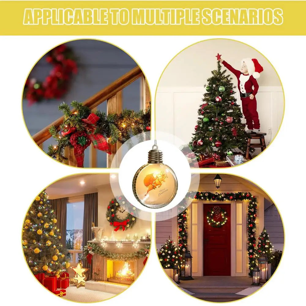 Christmas Transparent Ball Decoration 3.15 Inch Clear Christmas Ornaments Balls Warm Light Decorative Ball Christmas Tree