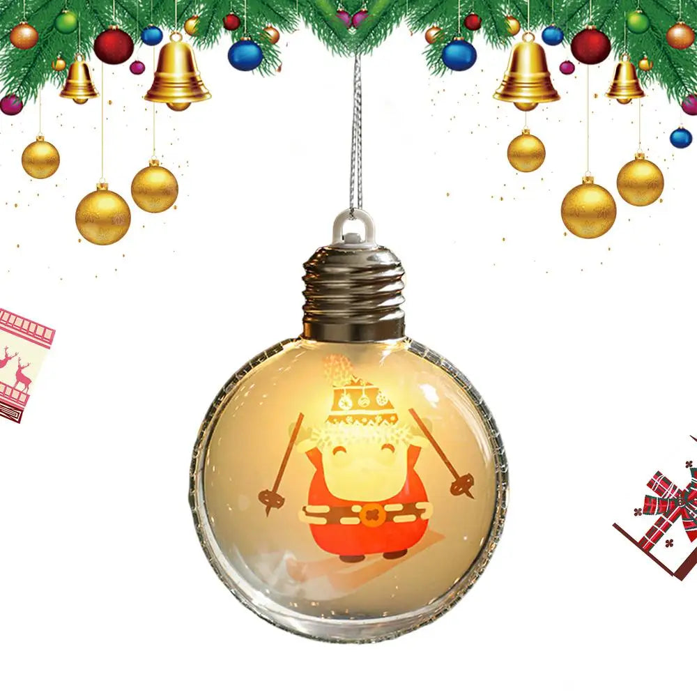 Christmas Transparent Ball Decoration 3.15 Inch Clear Christmas Ornaments Balls Warm Light Decorative Ball Christmas Tree