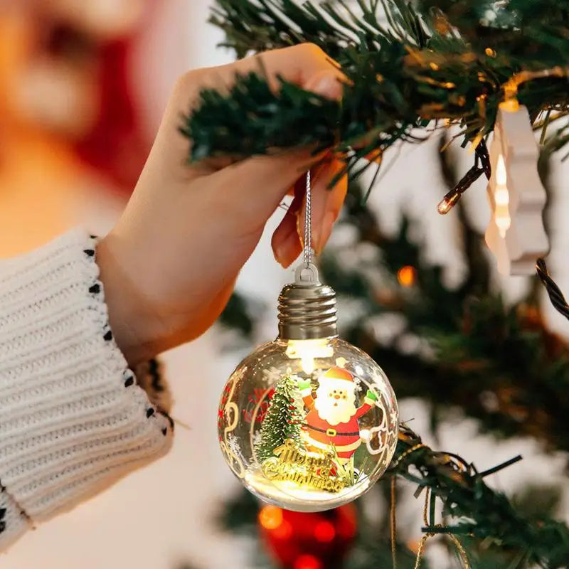 Christmas Transparent Ball Decoration 3.15 Inch Clear Christmas Ornaments Balls Warm Light Decorative Ball Christmas Tree