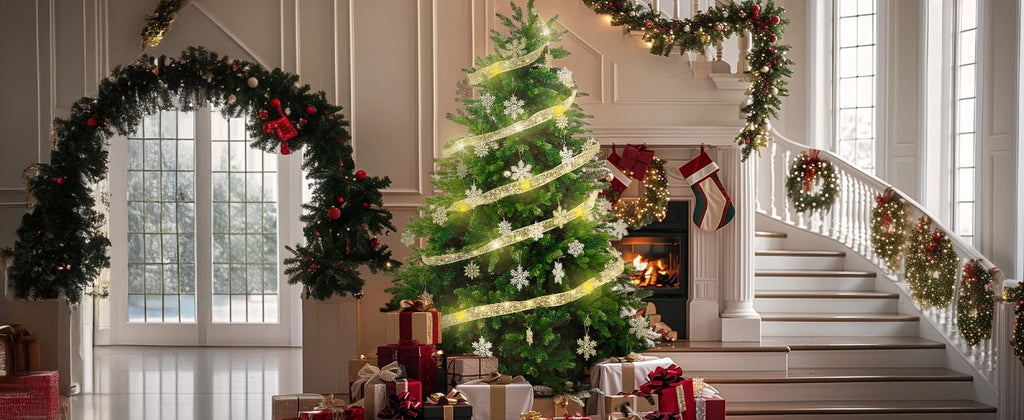 Christmas Tree Decorations String Lights 40ft 100 LED Lights Copper Wire Ribbon Lights for Party Wedding Holiday Battery Powered