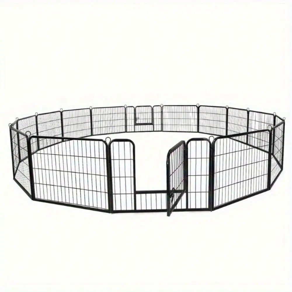 16 Panel Heavy Duty Metal Cage Crate Pet Dog Cat Fence Exercise Playpen Kennel