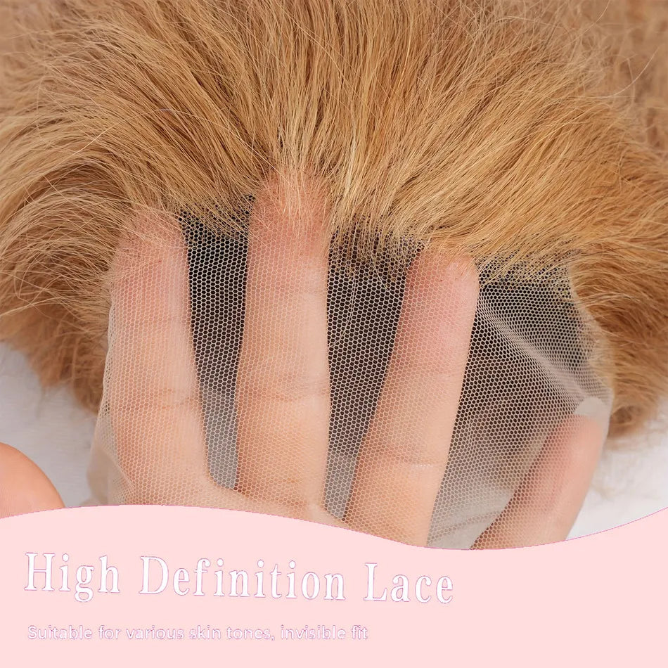 Deep Wave Honey Blonde Wig Human Hair 13X6 Lace Front Wig Curly Colored 27 Hd Lace Frontal Wig PrePlucked 250 Density 30 38 Inch