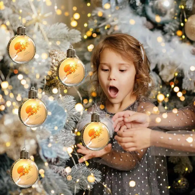 Christmas Transparent Ball Decoration 3.15 Inch Clear Christmas Ornaments Balls Warm Light Decorative Ball Christmas Tree