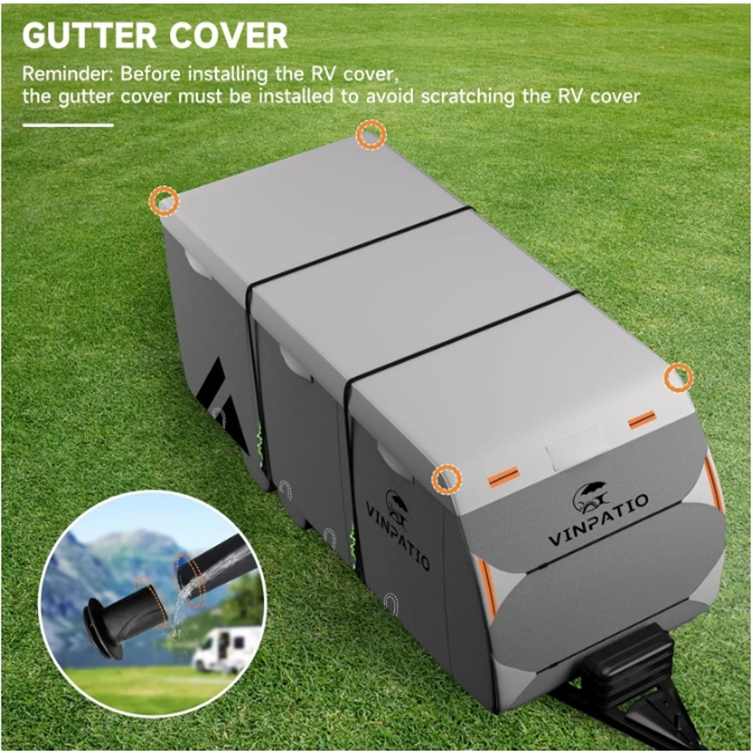 Travel Trailer RV Cover: 7 Layers Heavy Duty RV & Trailer Cover, Toy Hauler Cover r with 4 Tire Cover