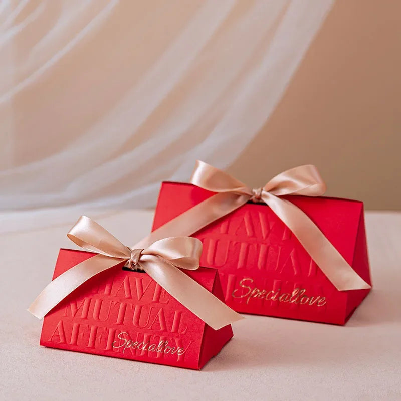 Special Love Gift Box with Ribbon for Wrapping Cookies and Candy Box Sweet Wishes Happy Wedding Party Decor Bridal Shower