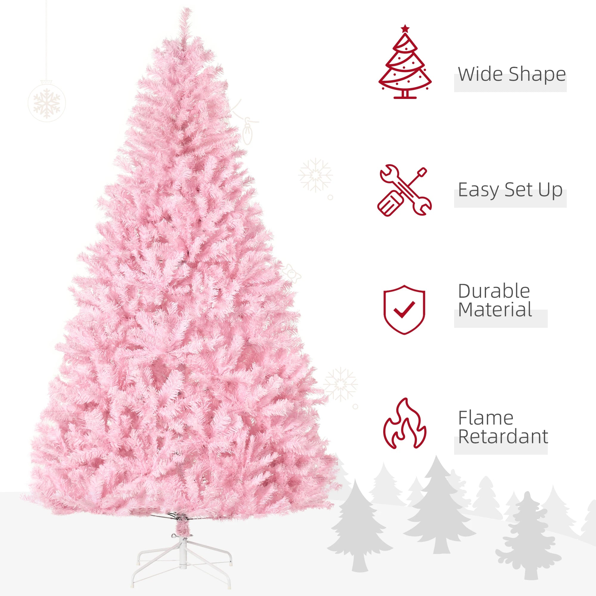 7.5ft Artificial Christmas Tree Holiday Décor with 1288 Branches, Steel Base