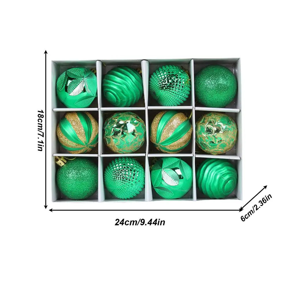 Colorful Balls 12pcs Christmas Tree Ball Set Decorative Ball Ornament Christmas Ornaments Set Classic Christmas Decorations