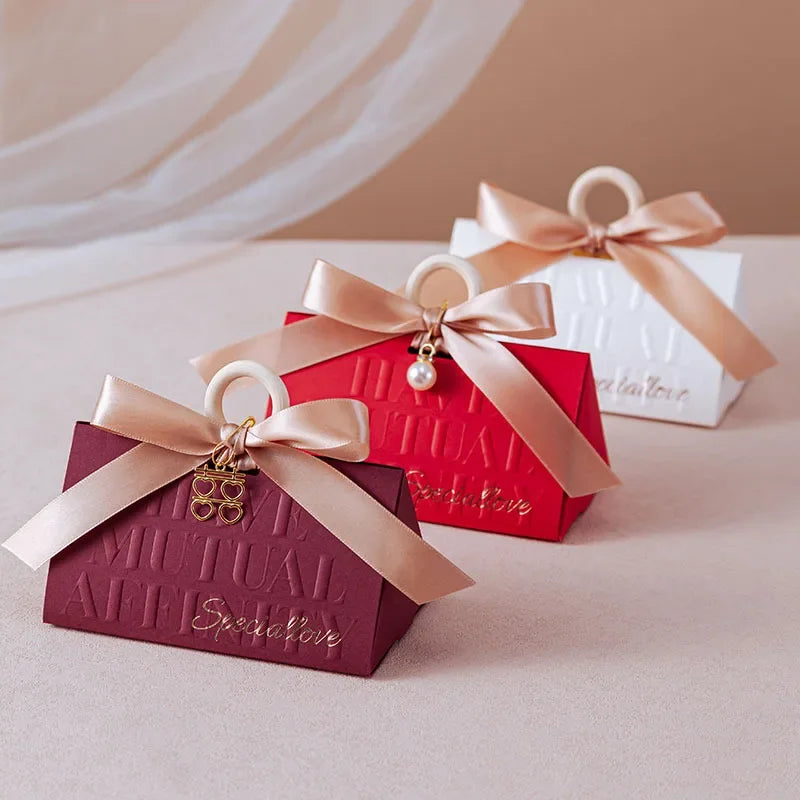 Special Love Gift Box with Ribbon for Wrapping Cookies and Candy Box Sweet Wishes Happy Wedding Party Decor Bridal Shower