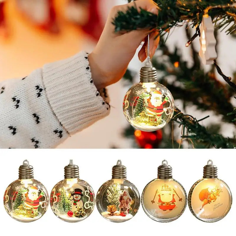 Christmas Transparent Ball Decoration 3.15 Inch Clear Christmas Ornaments Balls Warm Light Decorative Ball Christmas Tree
