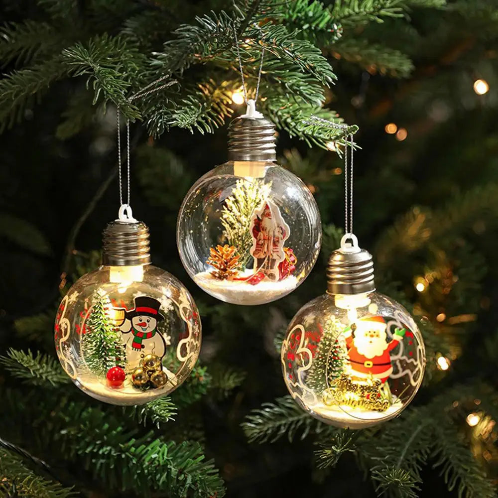 Christmas Transparent Ball Decoration 3.15 Inch Clear Christmas Ornaments Balls Warm Light Decorative Ball Christmas Tree