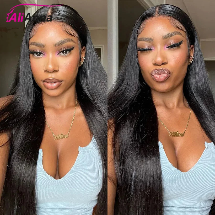 30Inch Straight Human Hair Wigs for Women 13x6 HD Transaparent Lace Frontal Wig Multi Parting Pre Plucked Indian Raw Hair Wig