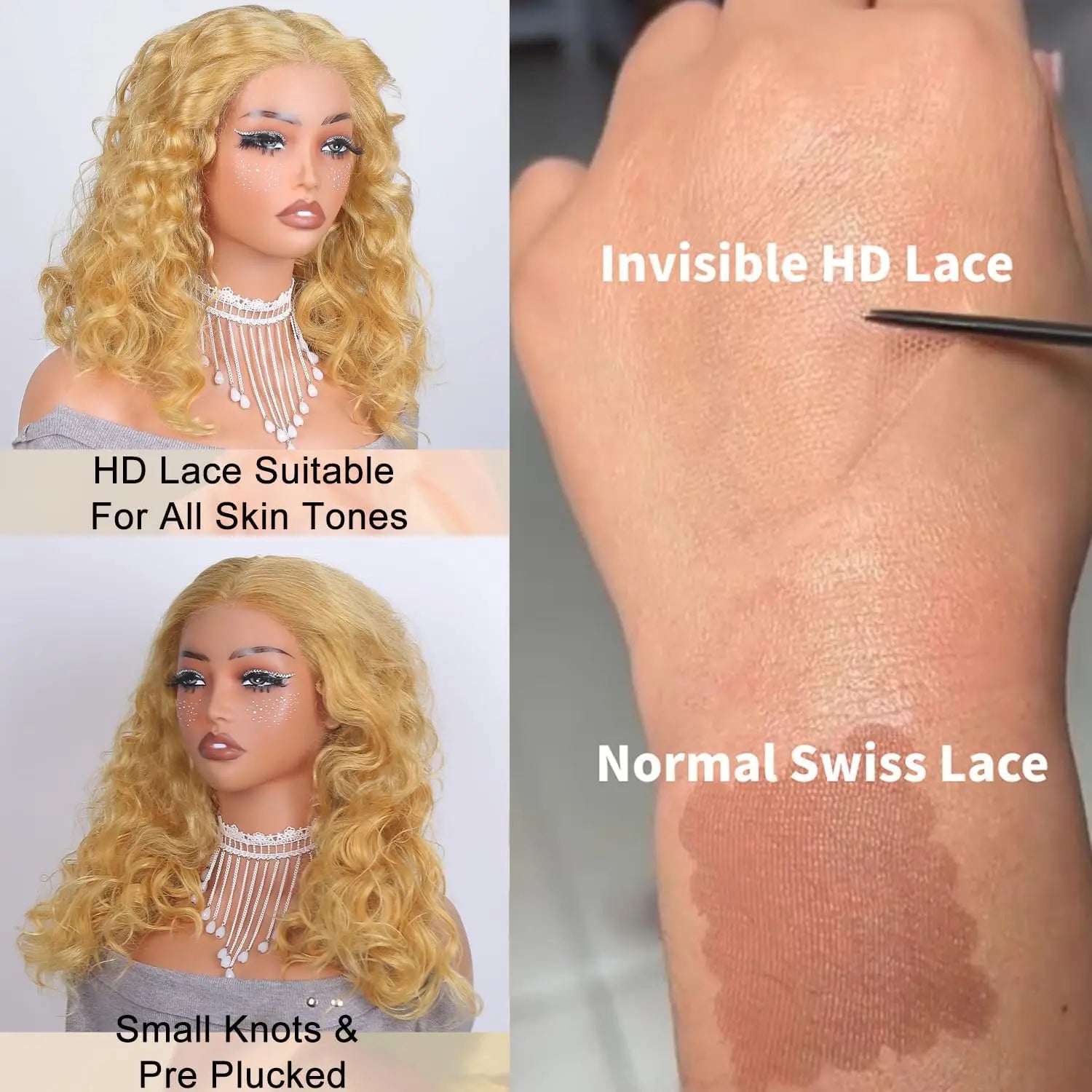 Deep Wave Honey Blonde Wig Human Hair 13X6 Lace Front Wig Curly Colored 27 Hd Lace Frontal Wig PrePlucked 250 Density 30 38 Inch