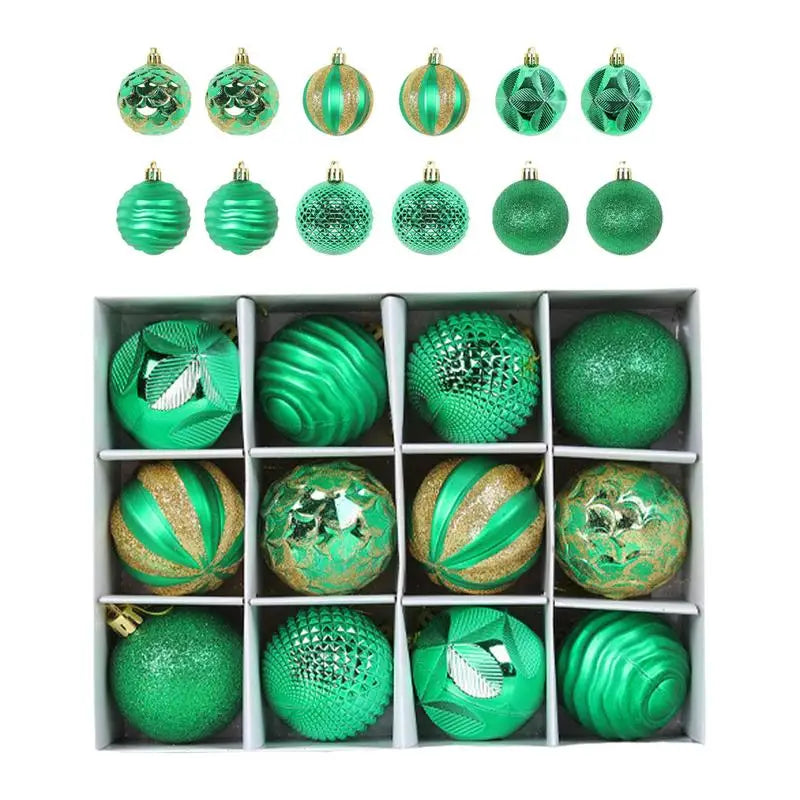 Colorful Balls 12pcs Christmas Tree Ball Set Decorative Ball Ornament Christmas Ornaments Set Classic Christmas Decorations