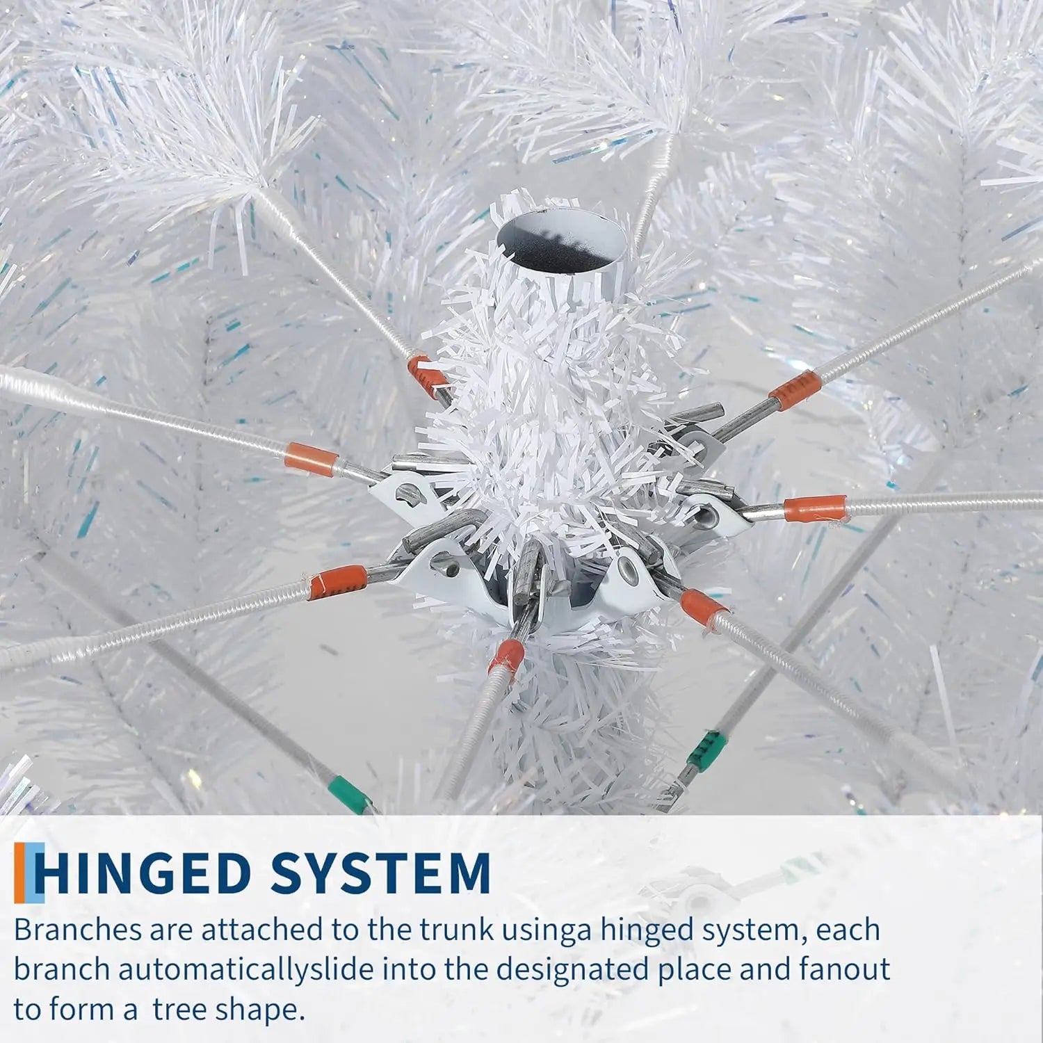 4.5/6/7.5/9Ft Prelit Christmas Tree Rose Gold Tinsel Christmas Tree With Warm White Led Lights Sparkle Xmas Decorations For Home