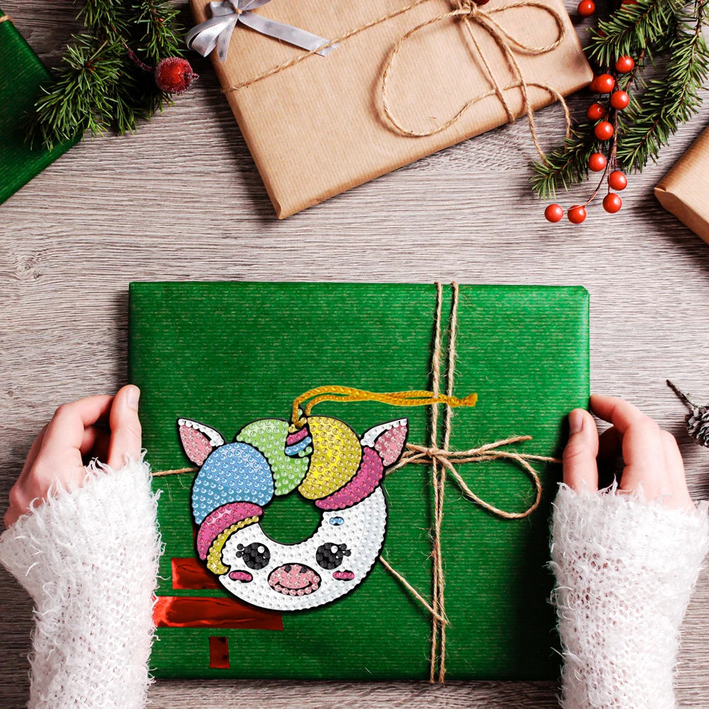 5/10Pcs/set Christmas Decor Diamond Painting Pendant Special-shaped Drill 5D DIY Hanging Ornament Spot Drill Cartoon Single Side