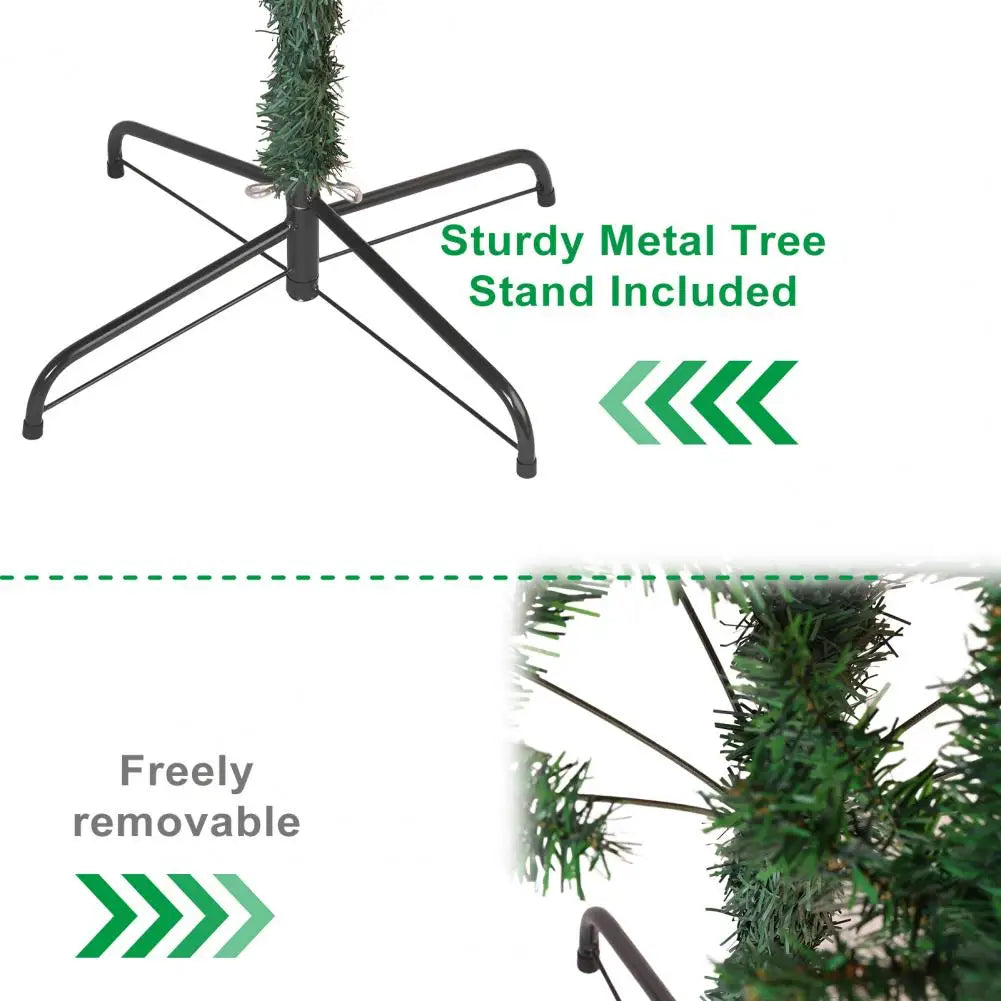 5FT Artificial Christmas Tree with Iron Base Christmas Holiday Pencil Tree with Thick Branch Tips Winter Party Christmas Decor