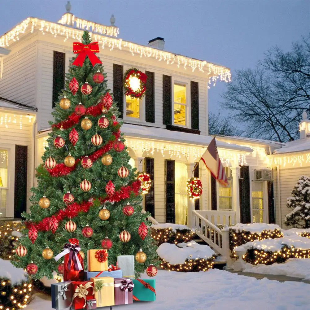 5FT Artificial Christmas Tree with Iron Base Christmas Holiday Pencil Tree with Thick Branch Tips Winter Party Christmas Decor