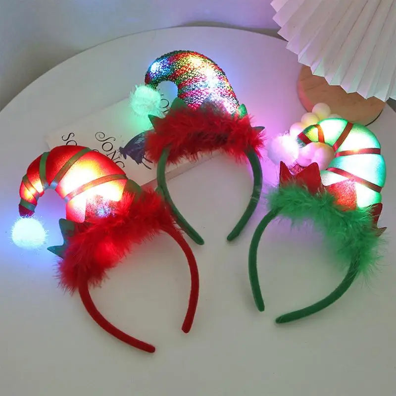 Christmas LED Headband Christmas Elf Headbands Xmas New Year Party Favors Gifts Photos Props Xmas Party Costume Headwear