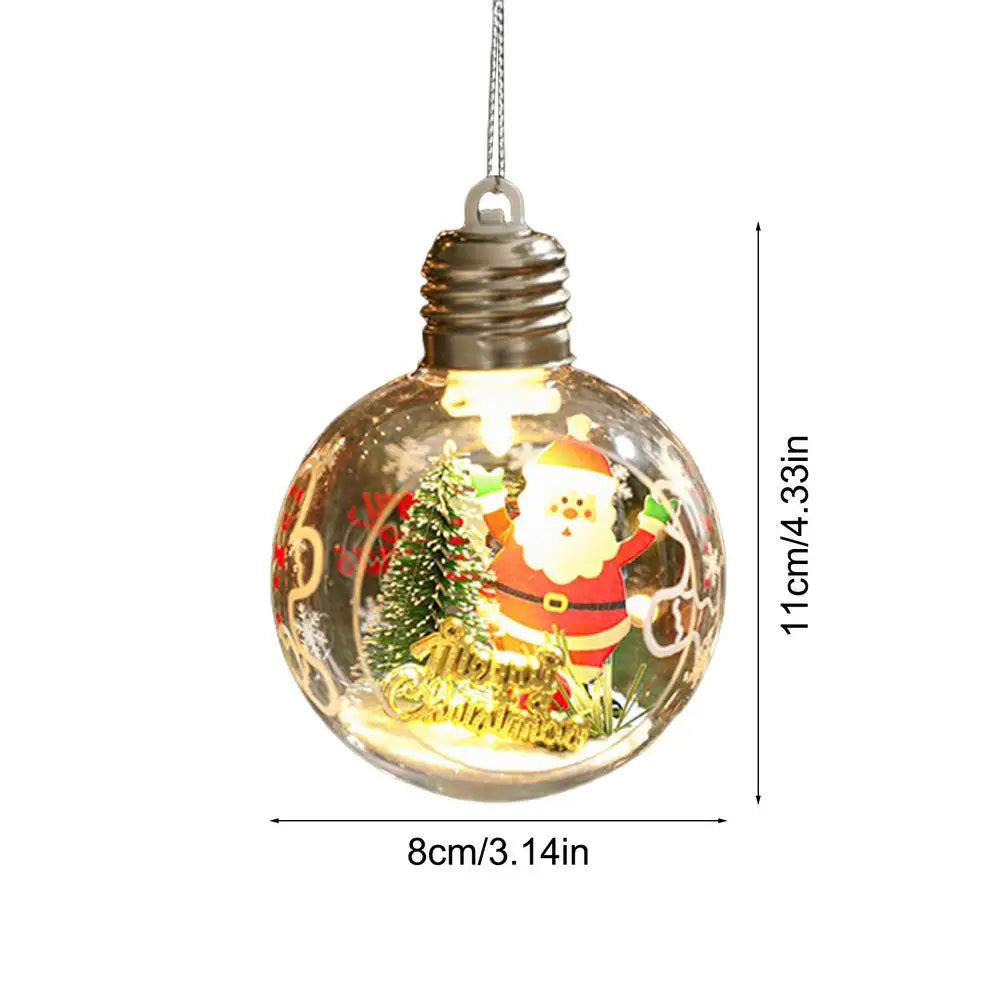 Christmas Transparent Ball Decoration 3.15 Inch Clear Christmas Ornaments Balls Warm Light Decorative Ball Christmas Tree