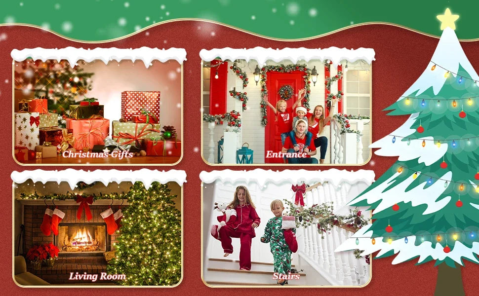 MorisMos 8 Pieces Christmas Ornaments Set Christmas Tree Decorations Gifts, Christmas Hanging Decor