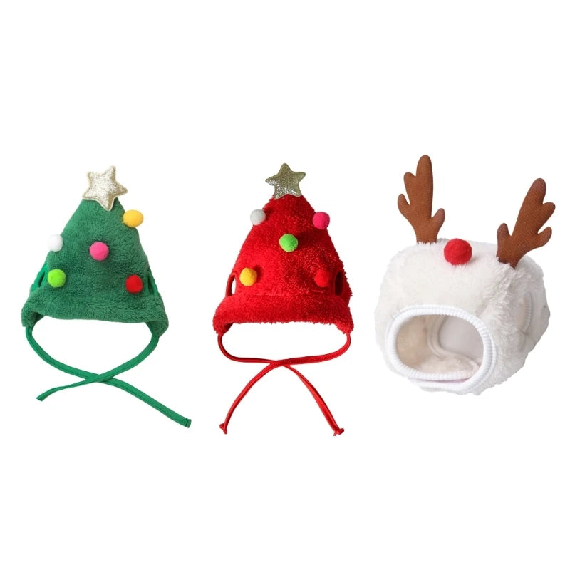 Pet Christmas Tree Hat Unique Reindeer for Small Dog Hat Christmas Reindeer Star Pet Christmas Costume