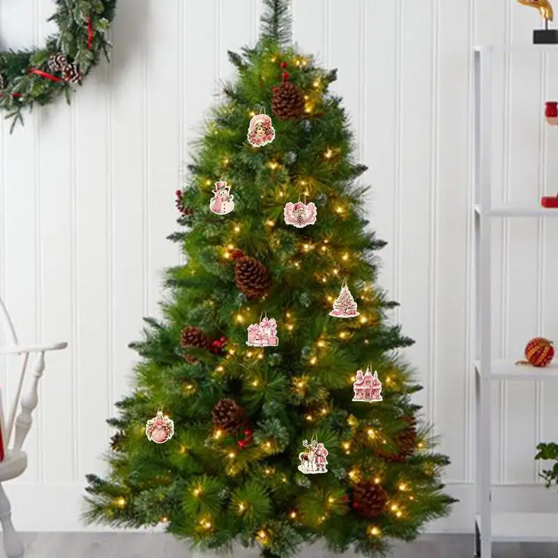 Tree Ornaments Pink Christmas Tree Ornaments Pink 8Pieces Christmas Pendants Tree Ornaments Vintage Holiday Decorations Cute