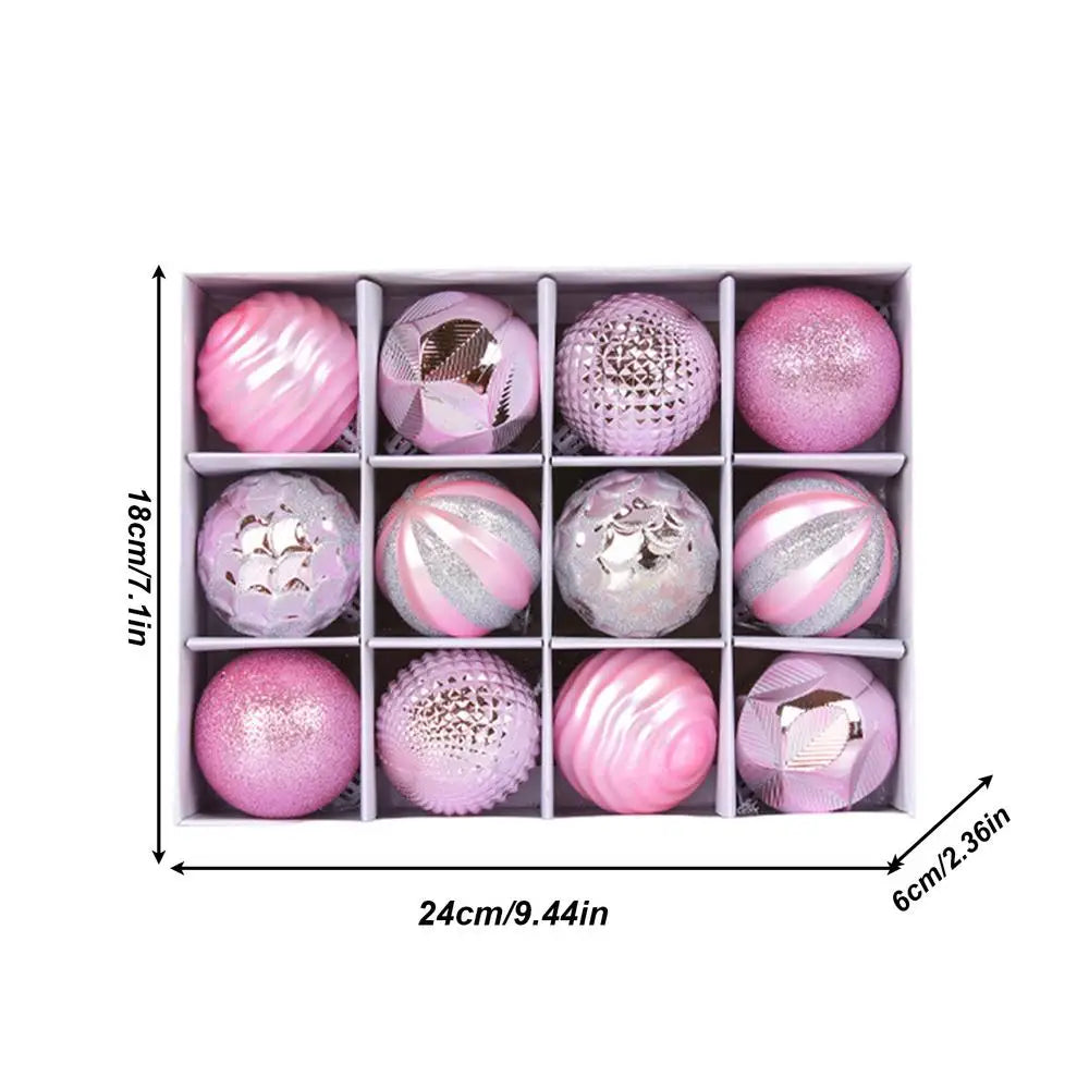 Colorful Balls 12pcs Christmas Tree Ball Set Decorative Ball Ornament Christmas Ornaments Set Classic Christmas Decorations