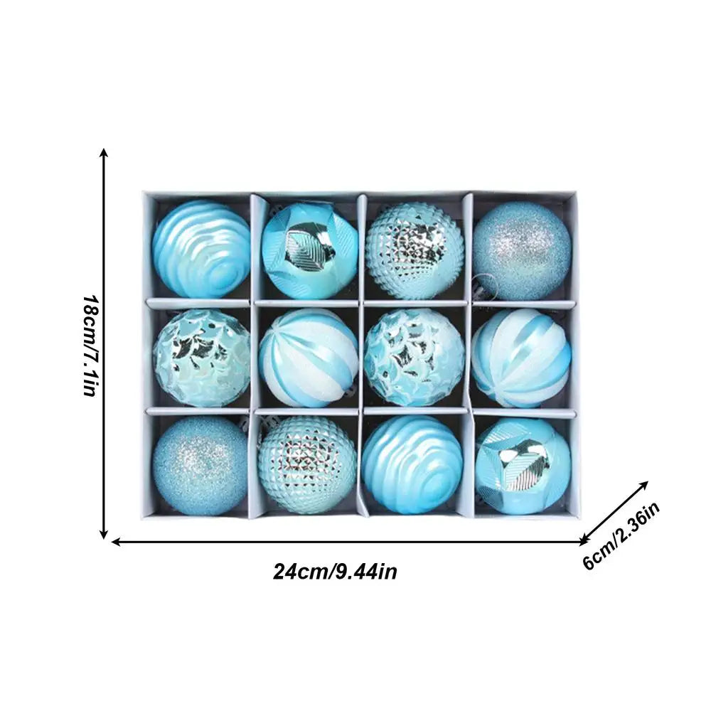 Colorful Balls 12pcs Christmas Tree Ball Set Decorative Ball Ornament Christmas Ornaments Set Classic Christmas Decorations