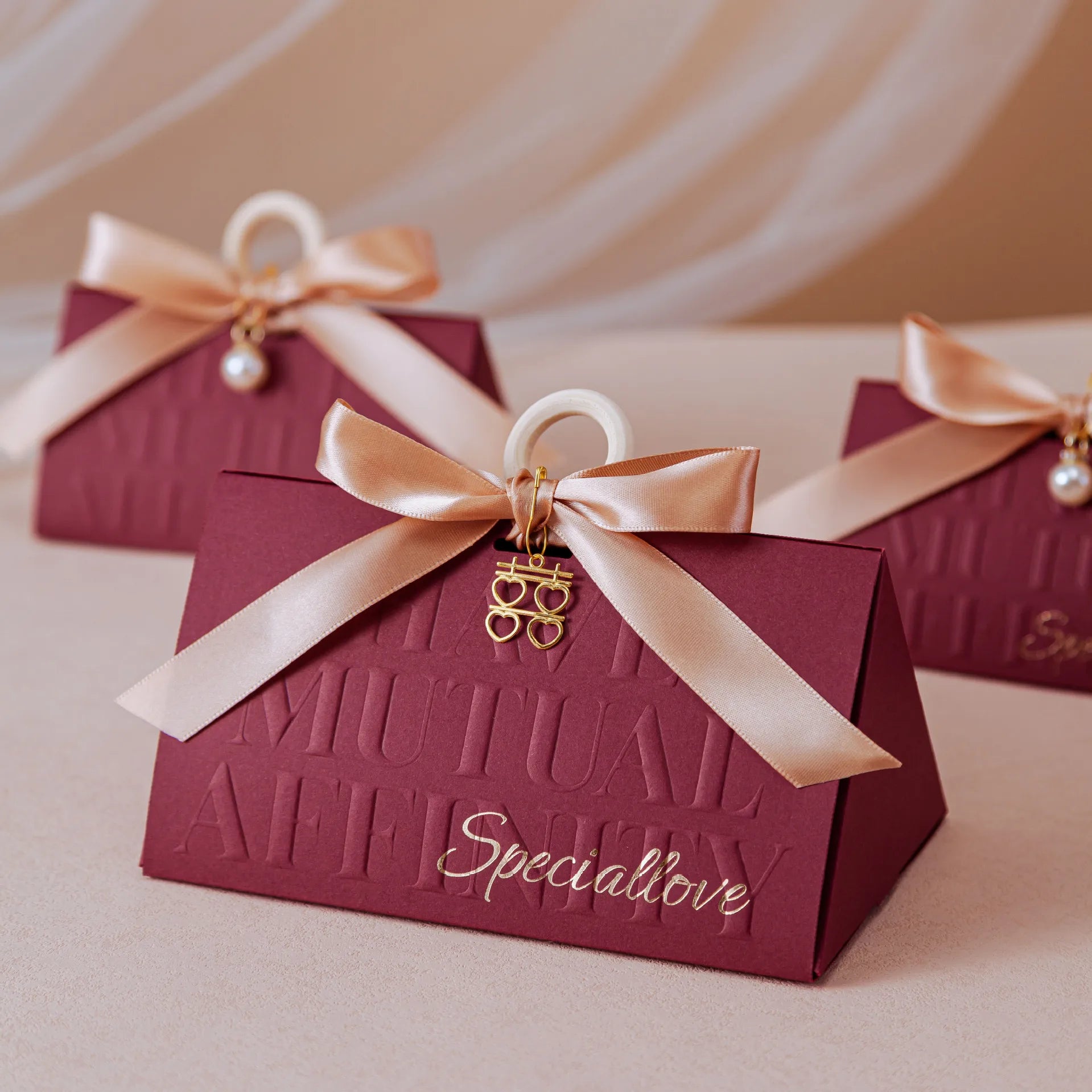 Special Love Gift Box with Ribbon for Wrapping Cookies and Candy Box Sweet Wishes Happy Wedding Party Decor Bridal Shower