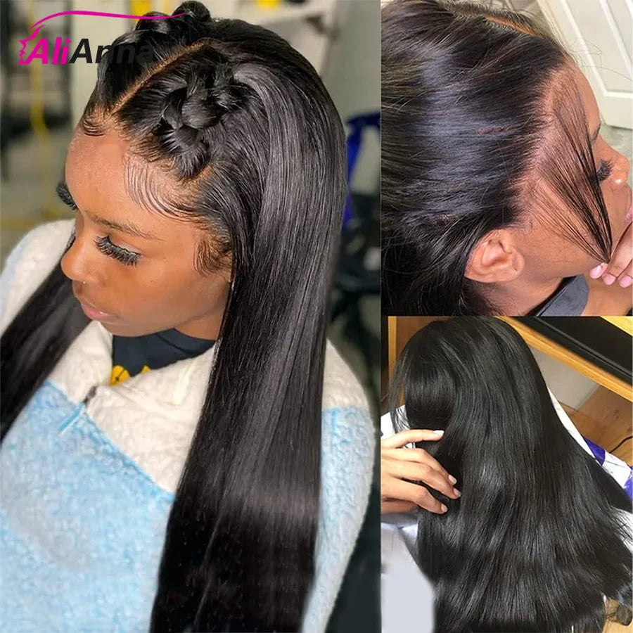 30Inch Straight Human Hair Wigs for Women 13x6 HD Transaparent Lace Frontal Wig Multi Parting Pre Plucked Indian Raw Hair Wig