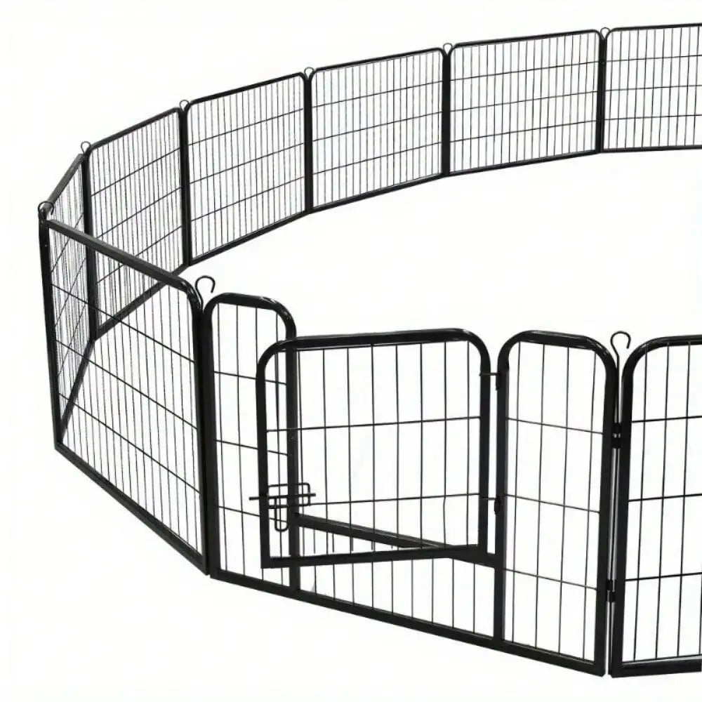 16 Panel Heavy Duty Metal Cage Crate Pet Dog Cat Fence Exercise Playpen Kennel