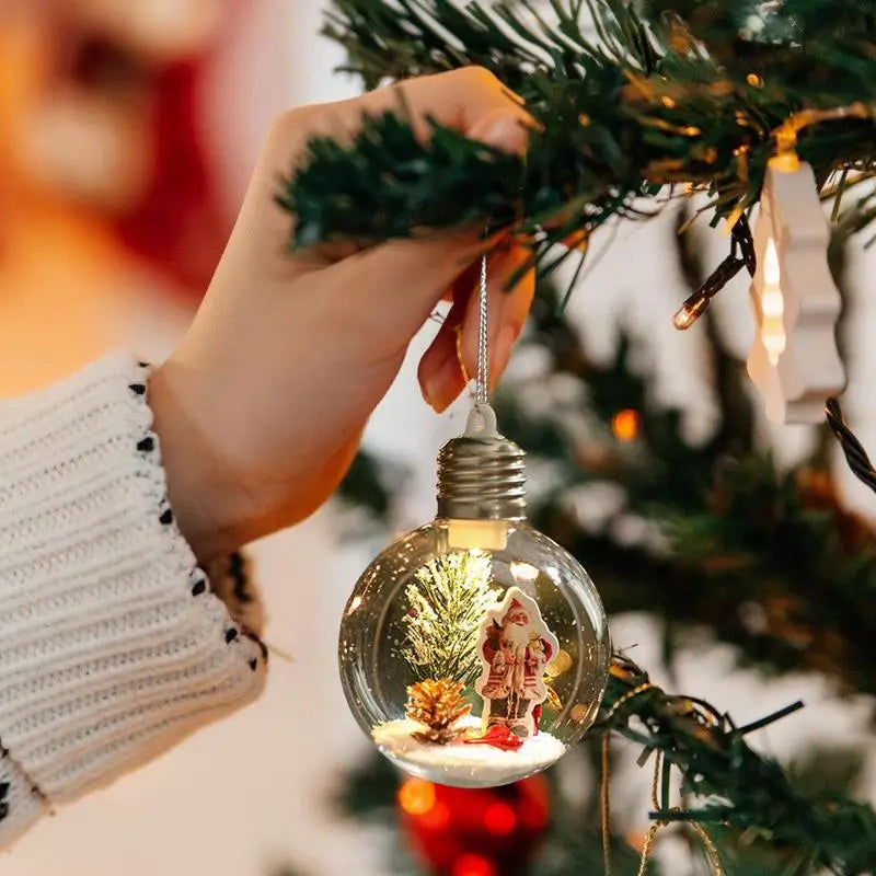 Christmas Transparent Ball Decoration 3.15 Inch Clear Christmas Ornaments Balls Warm Light Decorative Ball Christmas Tree