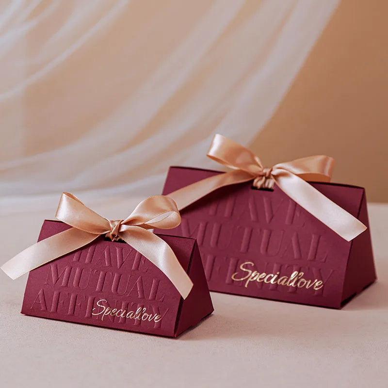 Special Love Gift Box with Ribbon for Wrapping Cookies and Candy Box Sweet Wishes Happy Wedding Party Decor Bridal Shower
