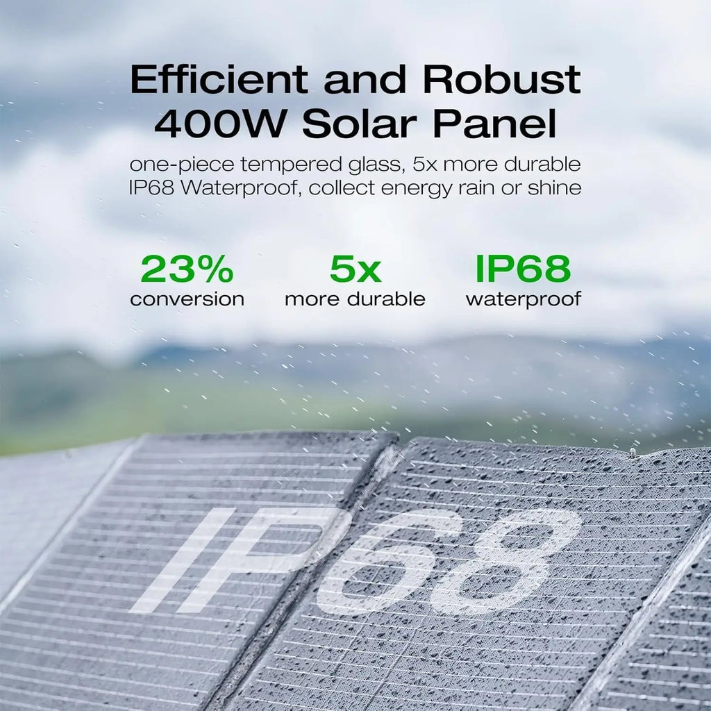 Solar Generator DELTA 2 Max 2048Wh With 400W Solar Panel, LFP Battery Portable Power Station Up To 3400W AC Output Fast,customiz